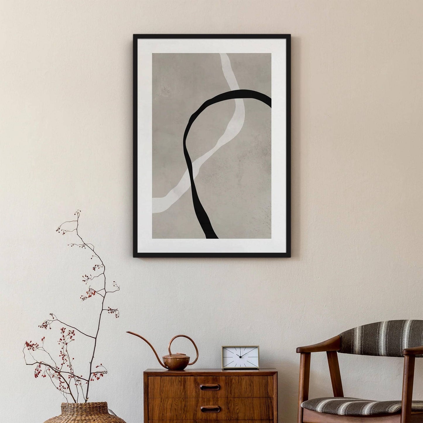 Modern Beige Abstract Poster - HypeSheriff