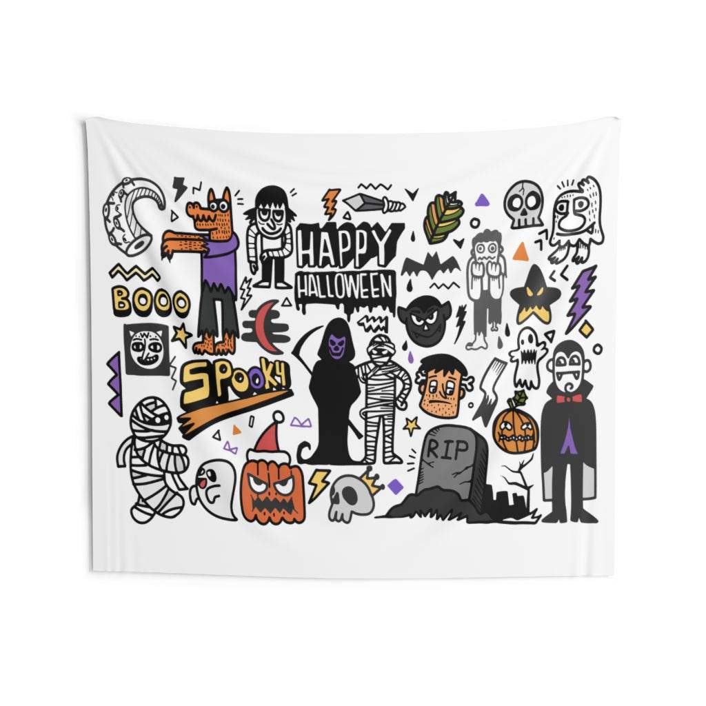 Happy Halloween Wall Tapestry - HypeSheriff