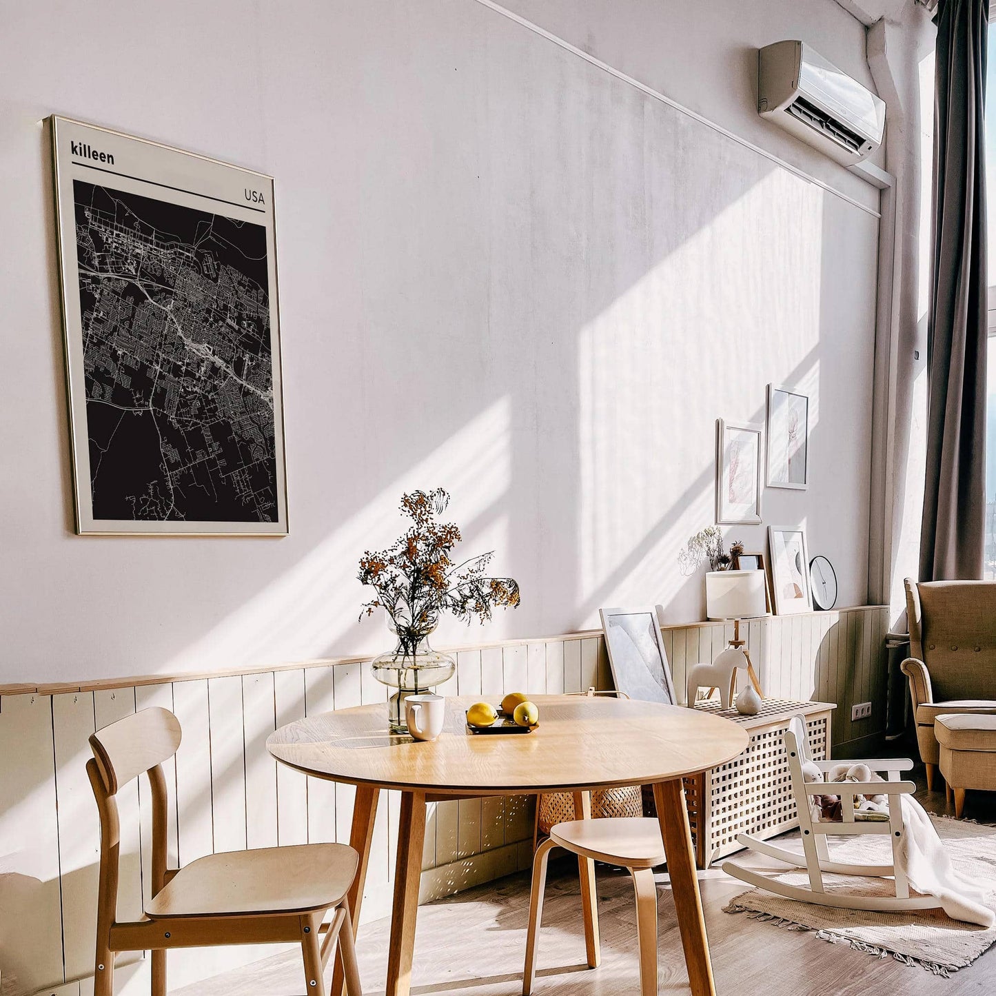 Killeen, Texas - black and white city map - HypeSheriff