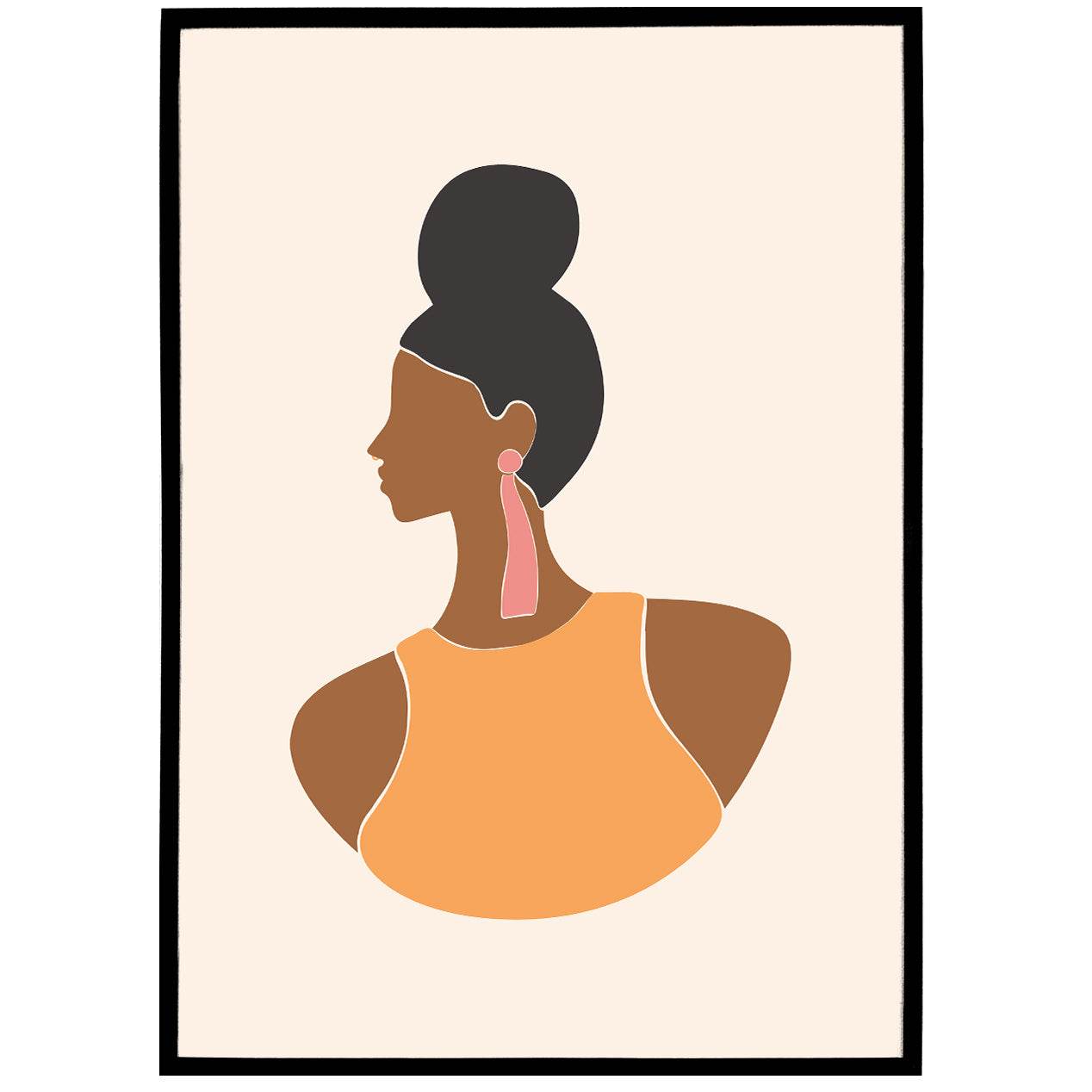 Boho Illustration Print 06 - Cute Girl - HypeSheriff