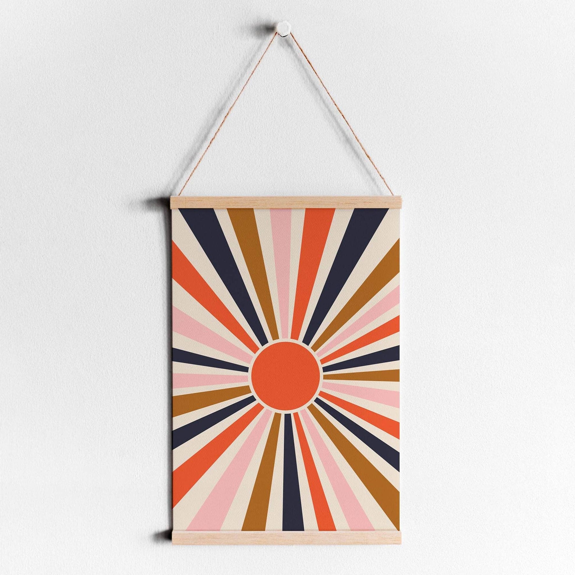 Retro Sun Art Print for cozy decor - HypeSheriff