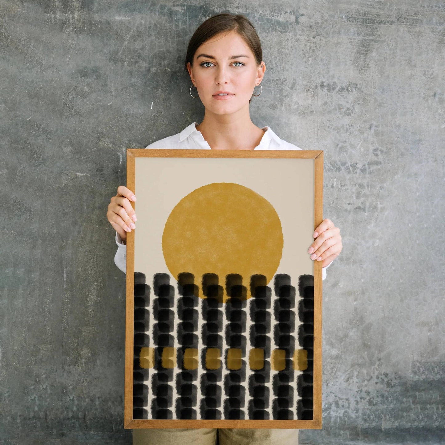 Abstract Sunset Painting - Mid-Century Modern Decor - HypeSheriff