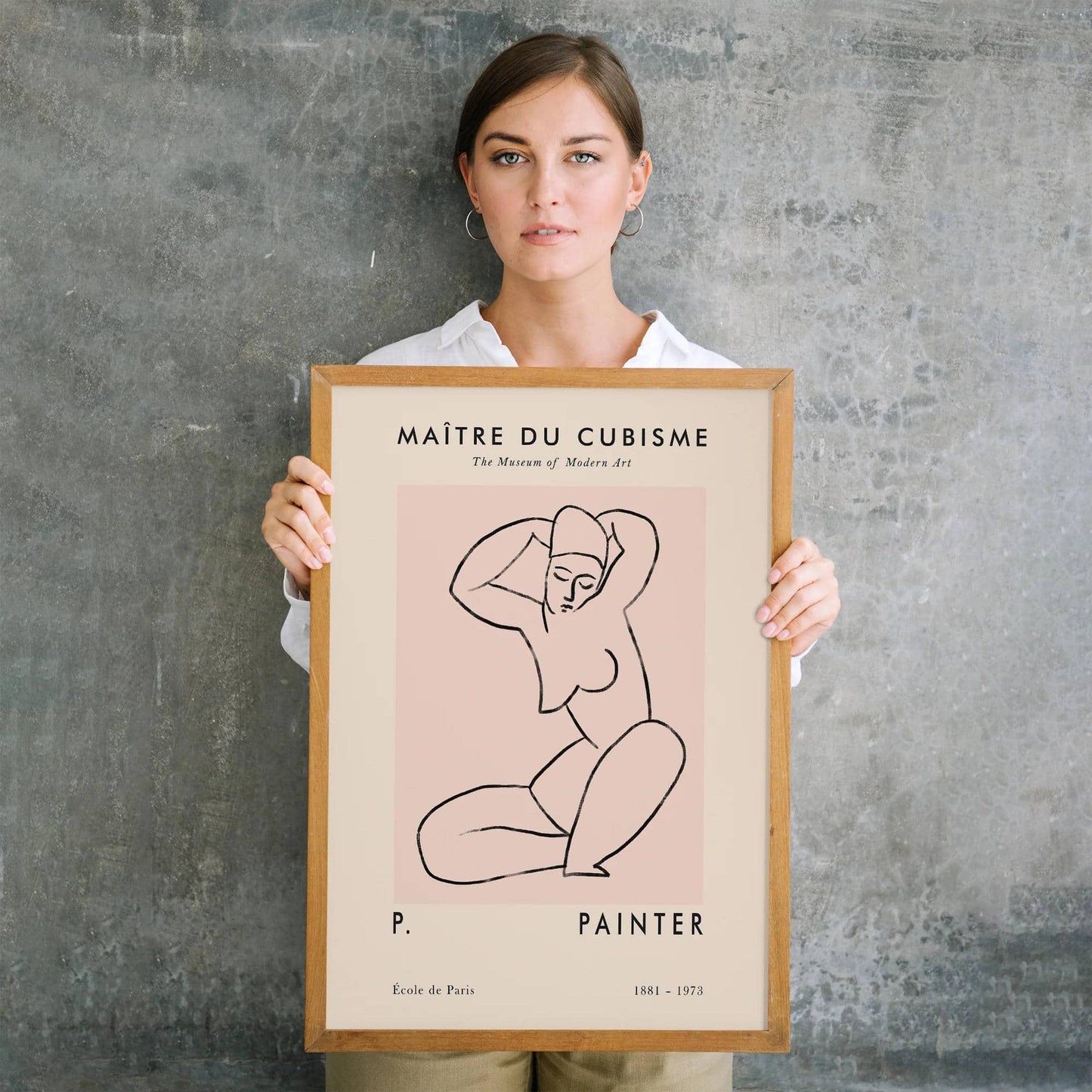 Line Art Woman Cubism Print - HypeSheriff