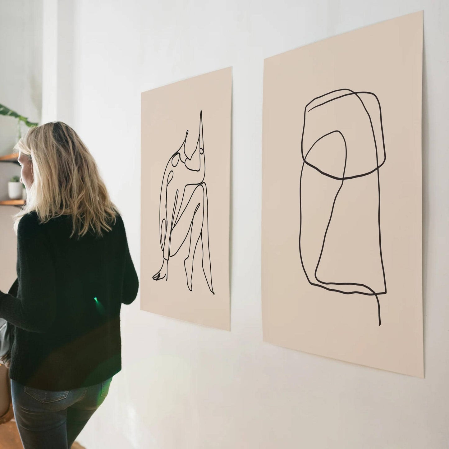 Set of 2 Artistic Line Art Posters - HypeSheriff