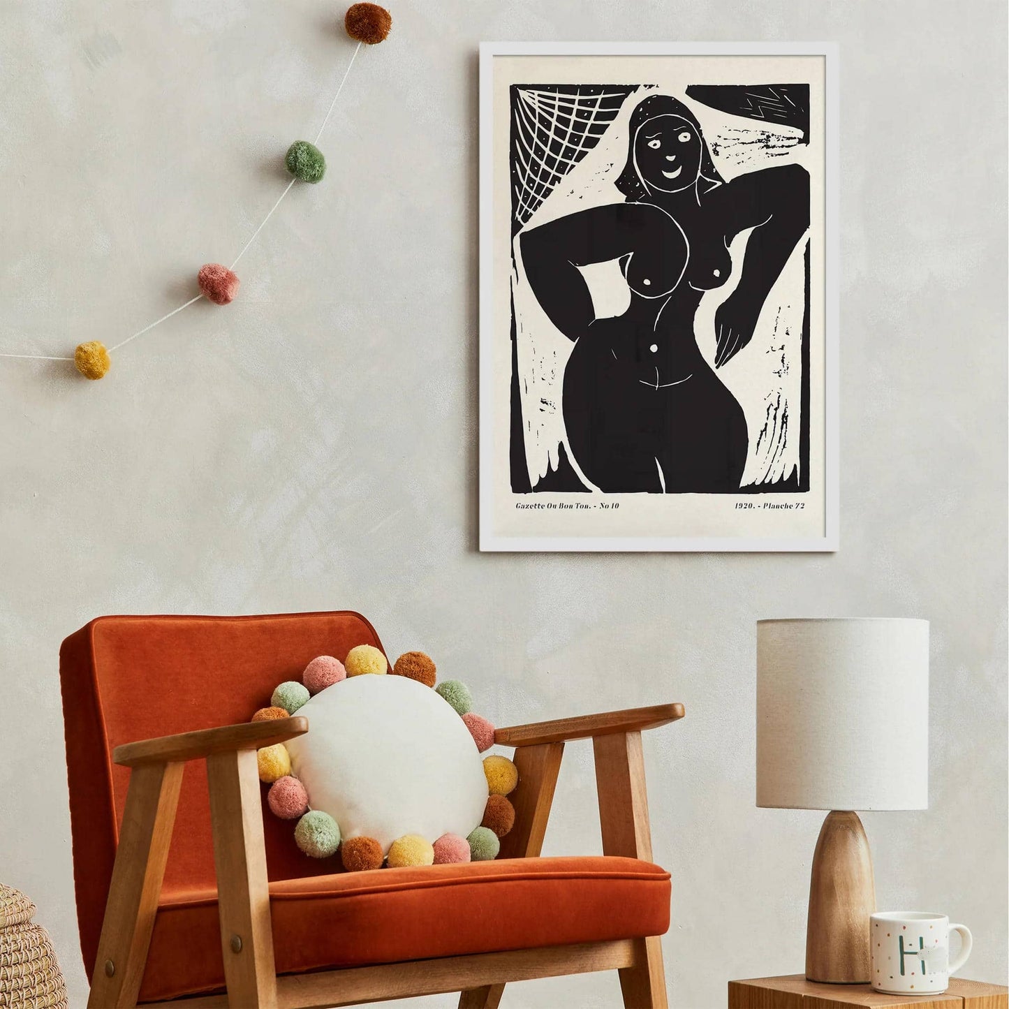French Lady Nude Illustration Print - HypeSheriff