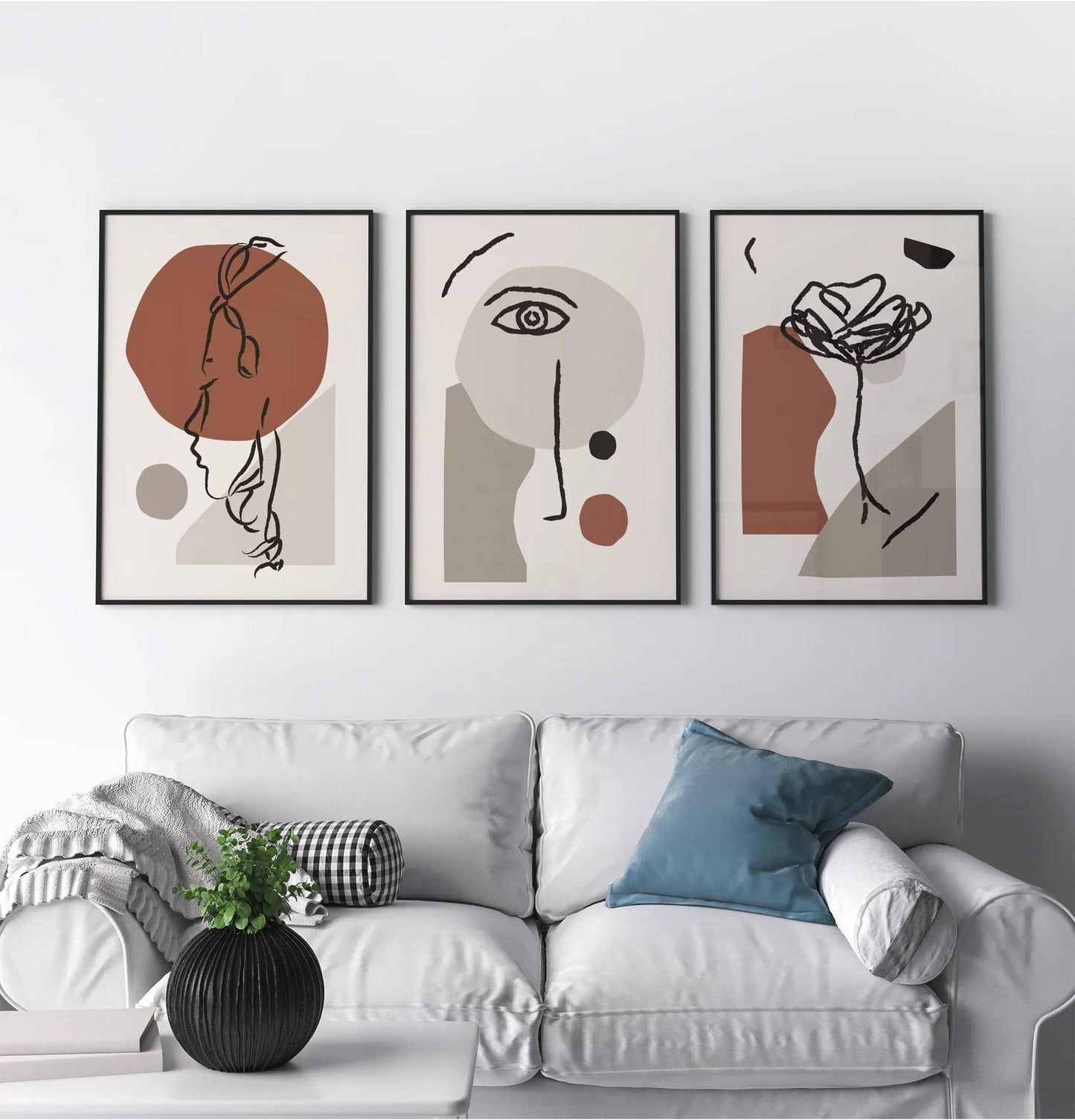 Set of 3 Line Art Minimalist Posters - HypeSheriff