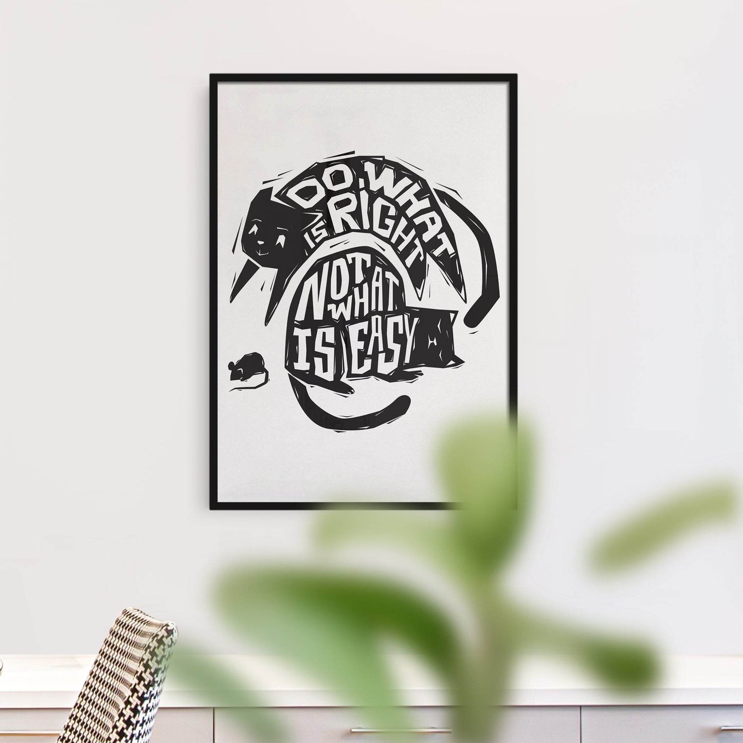 Motivational Cat Poster - Do What Is Right, Not What Is Easy - HypeSheriff