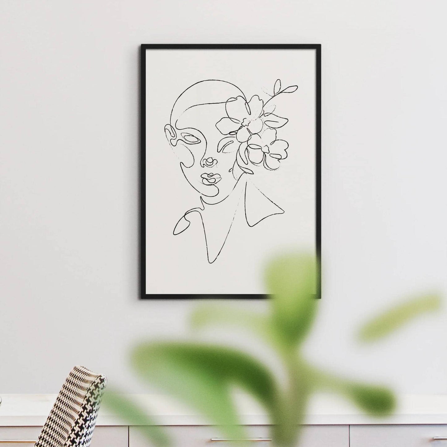 Spring Girl Line Art Poster - HypeSheriff