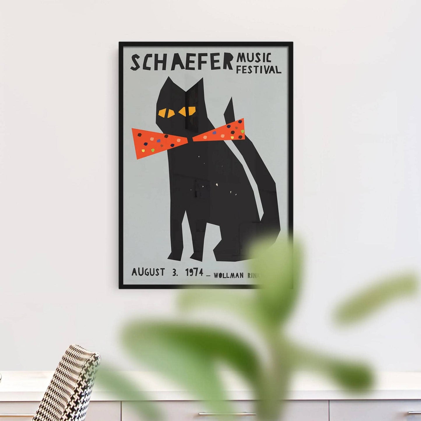 Jazz Festival Cat Poster - framed or unframed - HypeSheriff