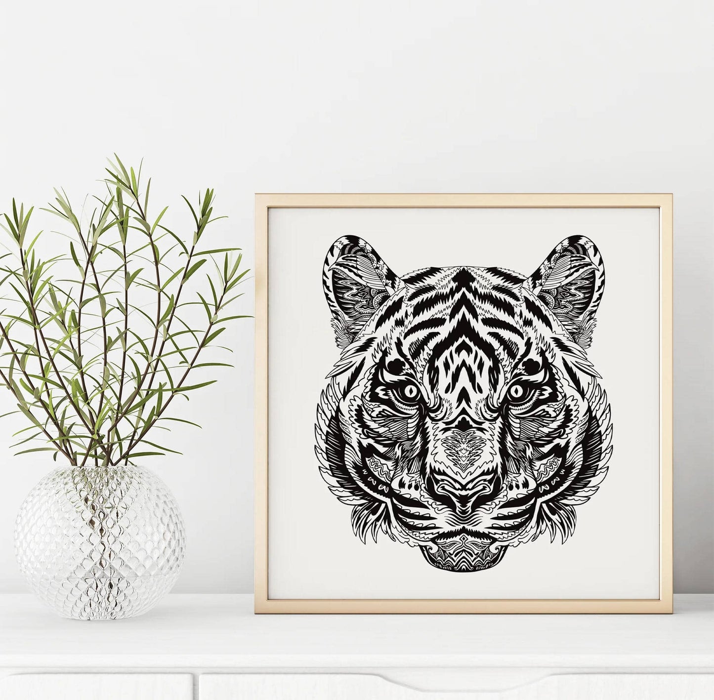 Tiger Head Zentangle Poster - HypeSheriff