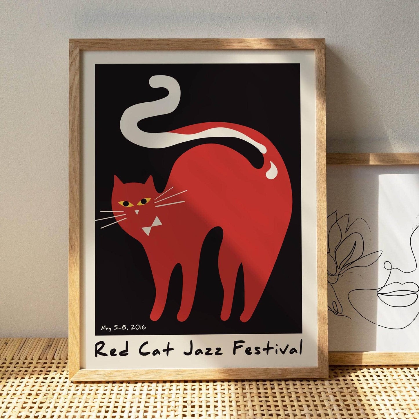 Vintage Red Cat Jazz Festival Poster - HypeSheriff