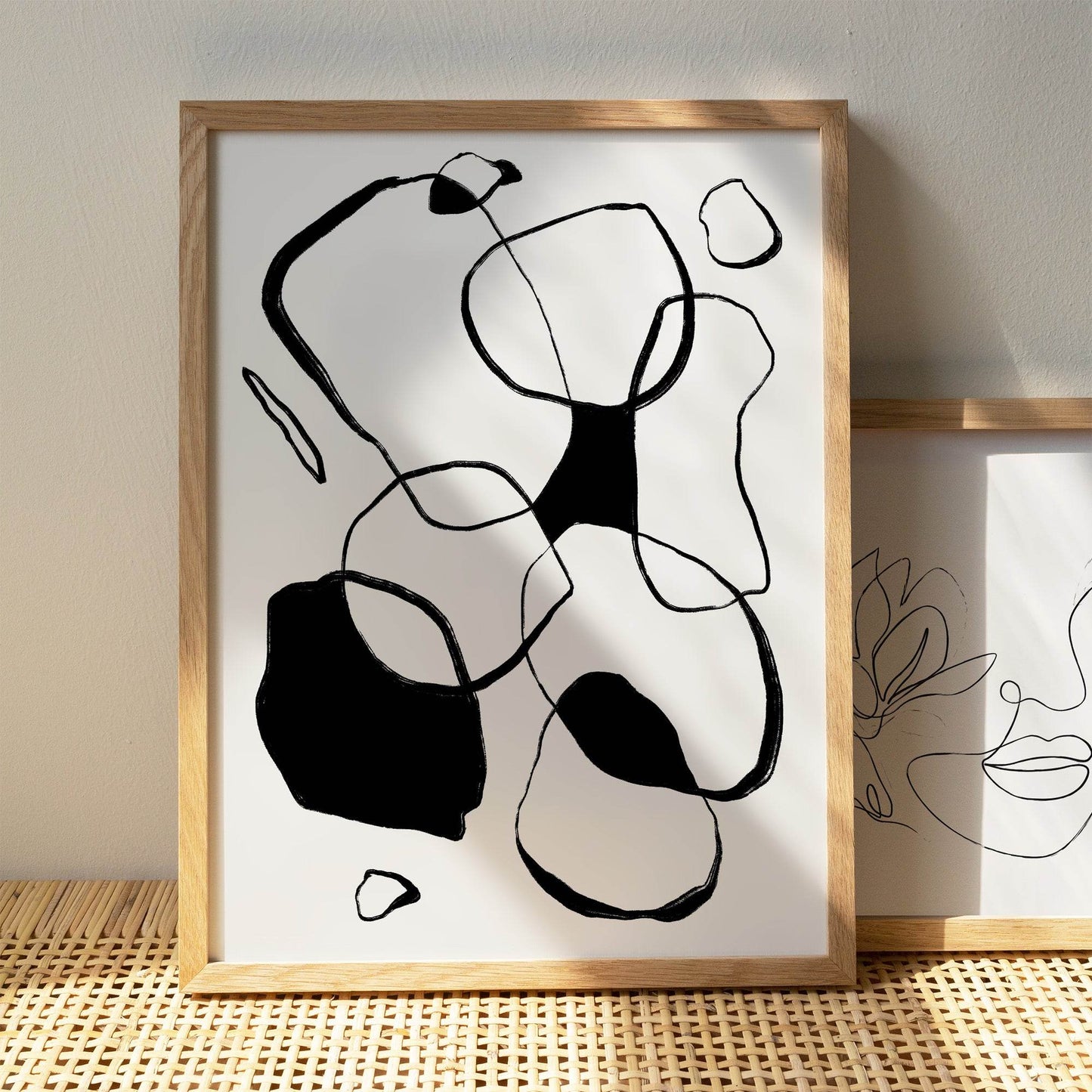 Black & White Scandinavian Abstract Print - HypeSheriff