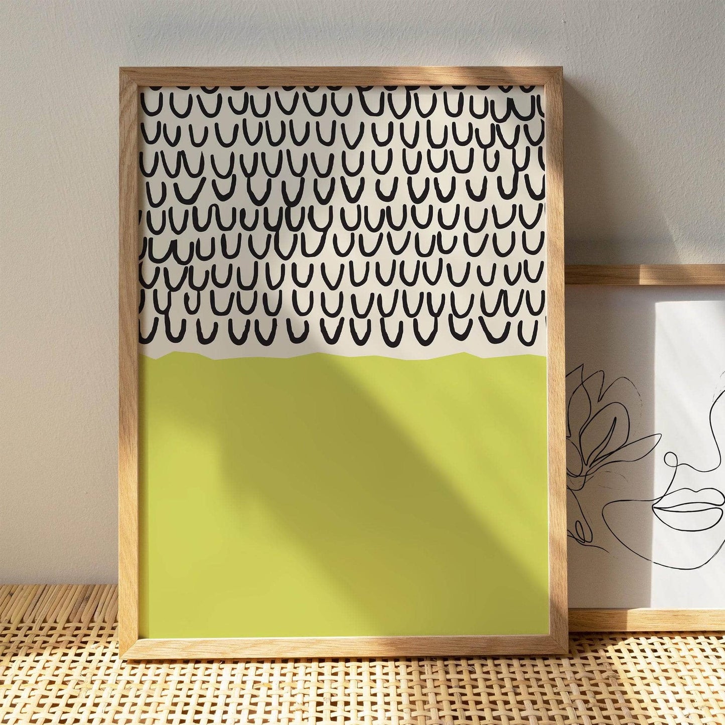 Set of 3 Matching Chartreuse Green Art Prints - HypeSheriff