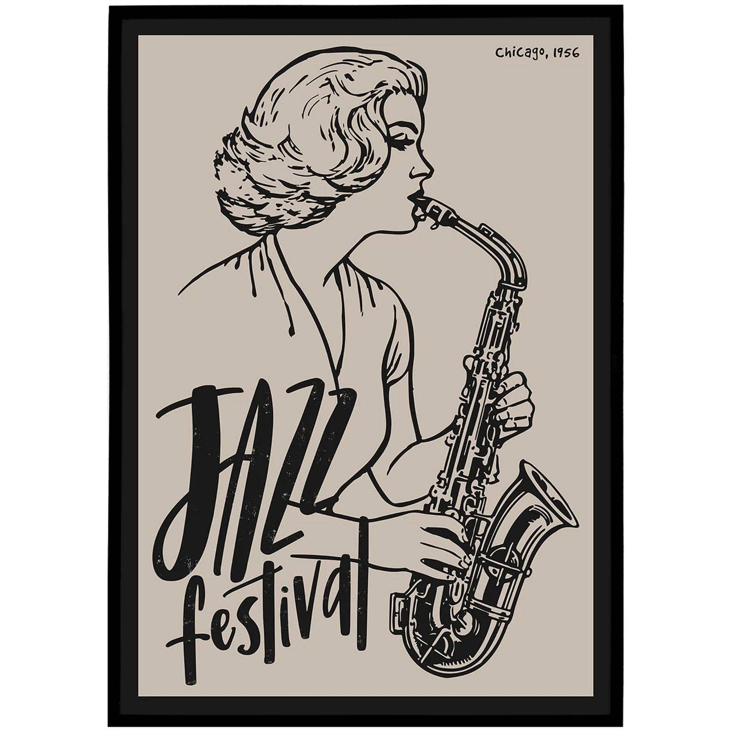 Jazz Festival, Chicago 1956 Poster - HypeSheriff