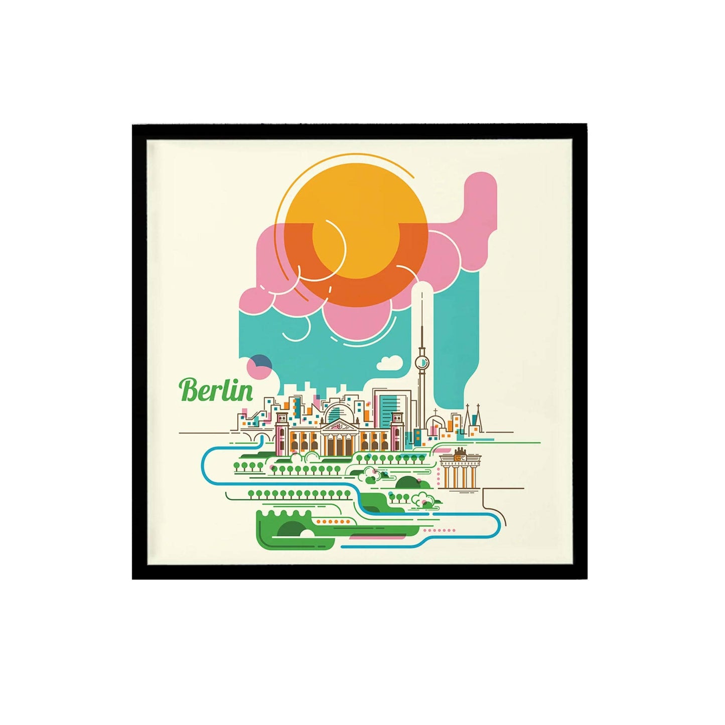 Colorful Berlin City Travel Print - HypeSheriff