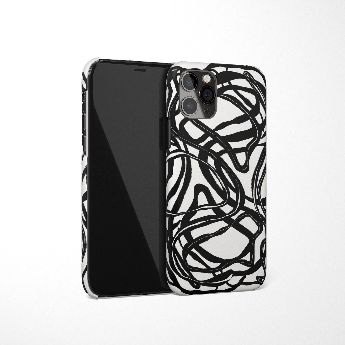 Black and White Drawing iPhone Case - HypeSheriff