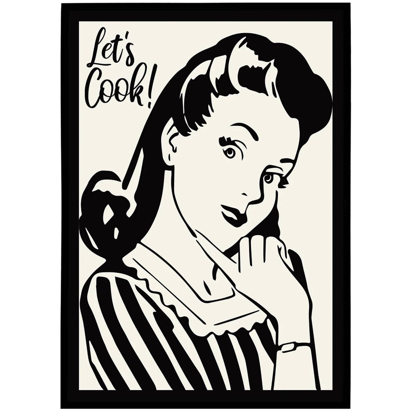 Let's Cook! Kitchen Black&White Poster - HypeSheriff