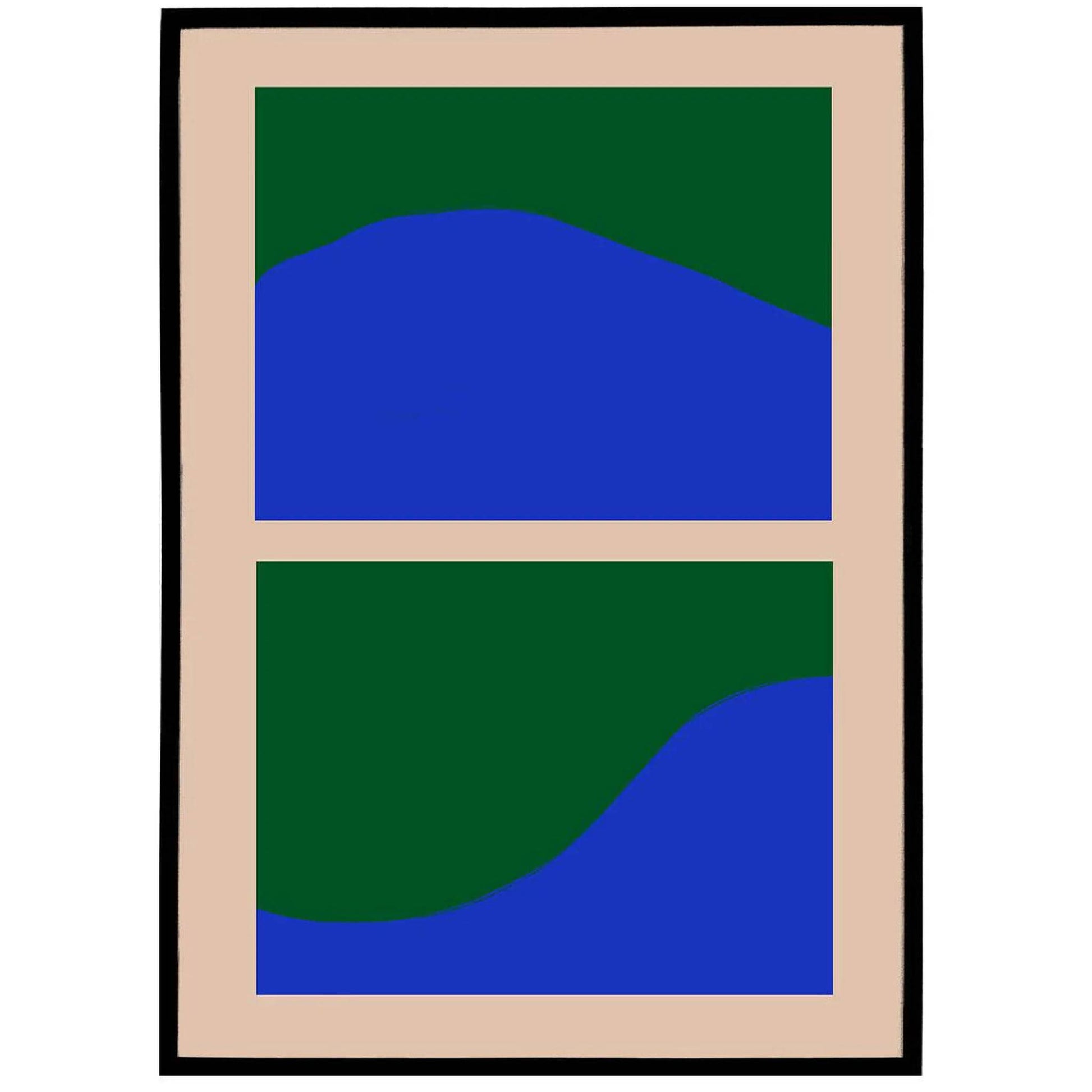 Blue&Green Pop Art Colorblocks Poster - HypeSheriff