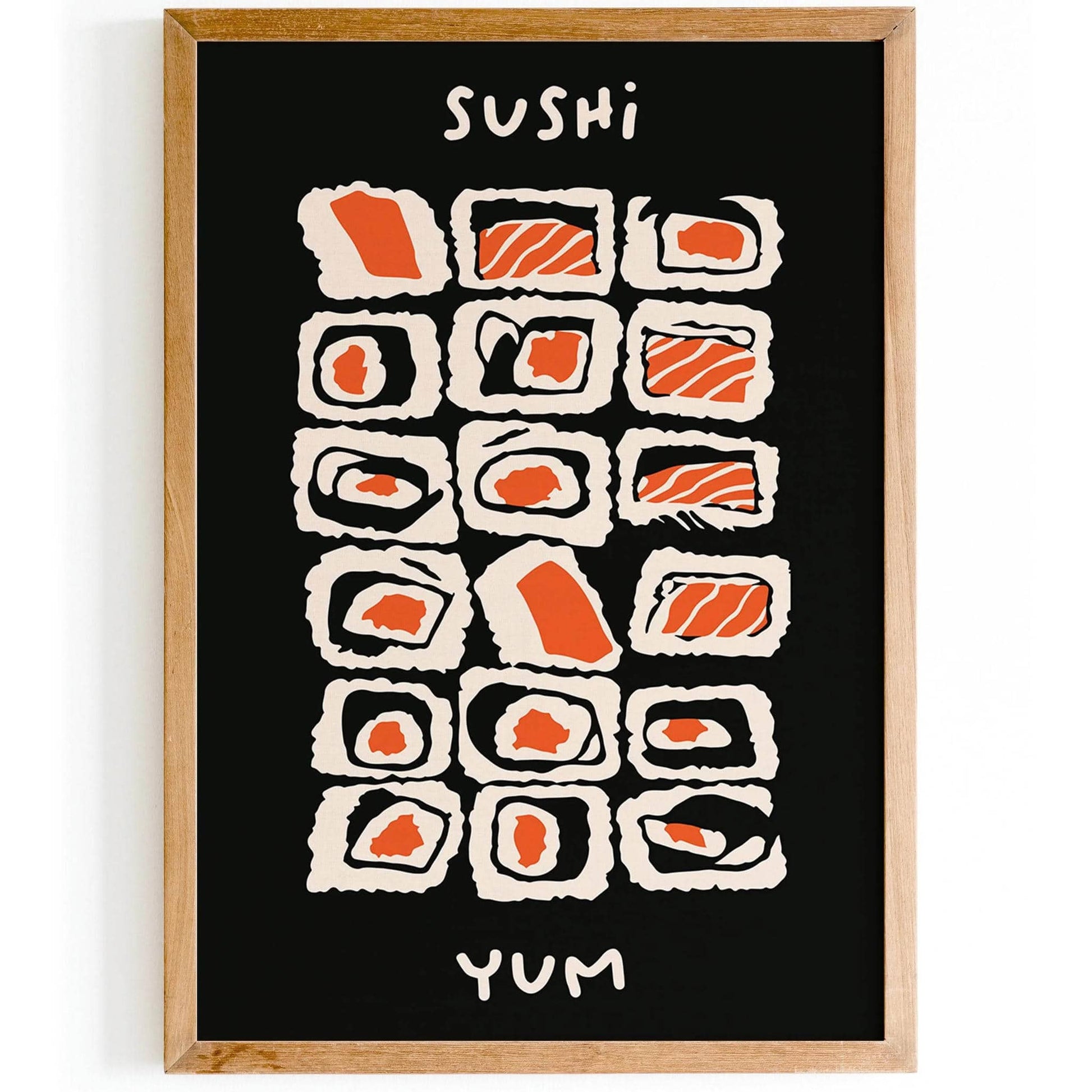 Black Sushi Japanese Food Poster - HypeSheriff