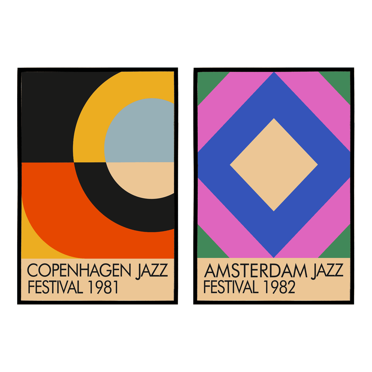 Set of 2 Retro Jazz Music Festivals Posters - HypeSheriff