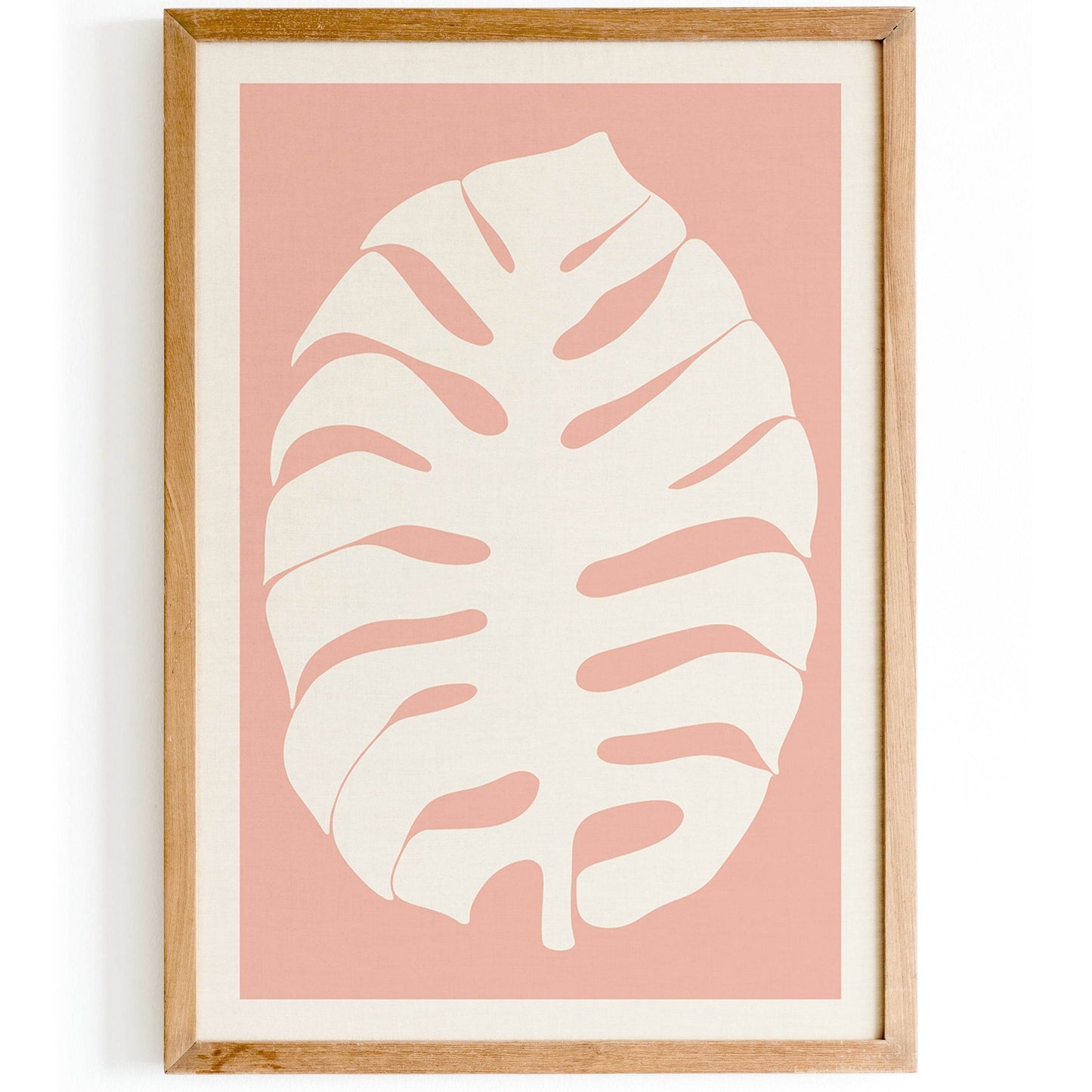 Pink Monstera Leaf Art Print - HypeSheriff