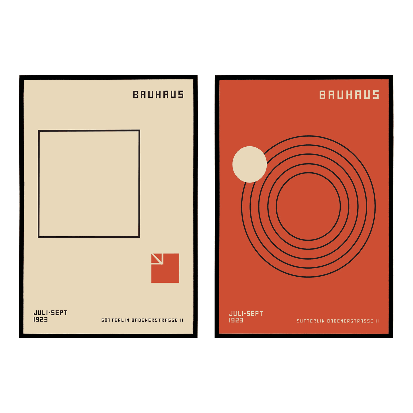 Set of 2 Minimalist Bauhaus Posters - HypeSheriff