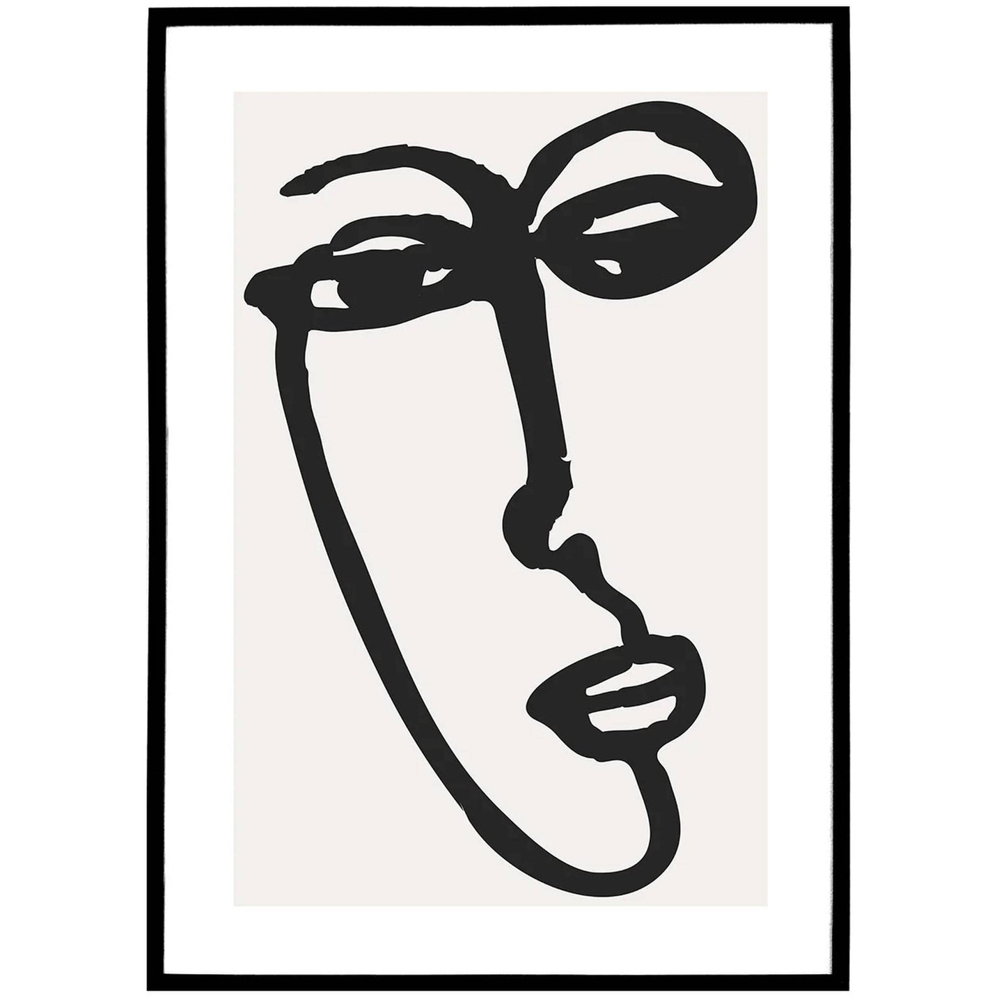 Picasso Line Art Face No.4 Poster - HypeSheriff