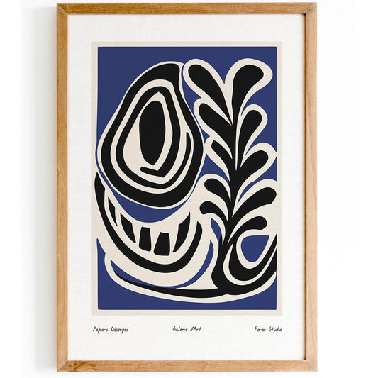 Navy Blue Cutouts Poster - HypeSheriff