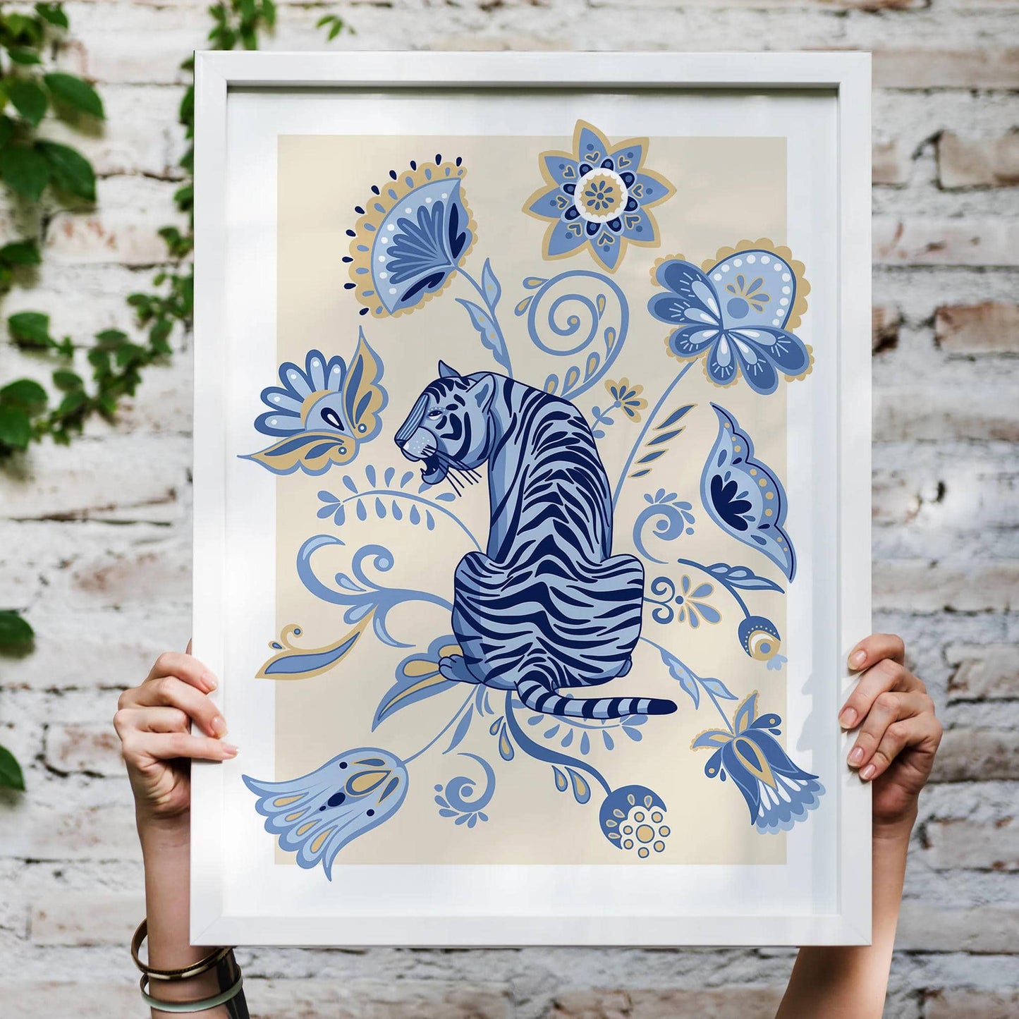 Blue Tiger Boho Poster - HypeSheriff