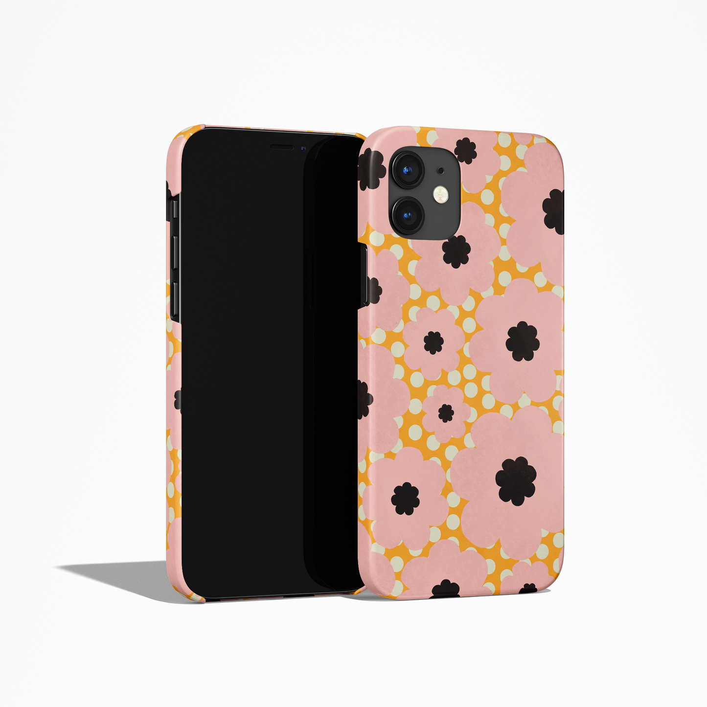 Yellow Pink Retro Flowers iPhone Case - HypeSheriff