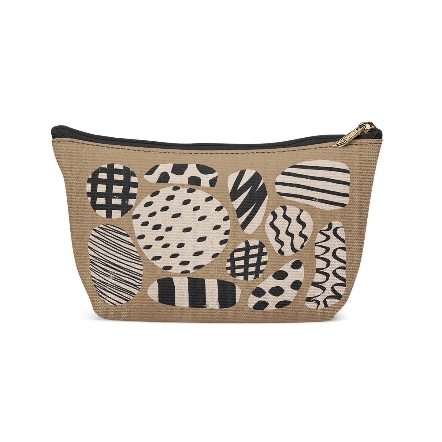 Abstract Beige Art Make-up Bag - HypeSheriff