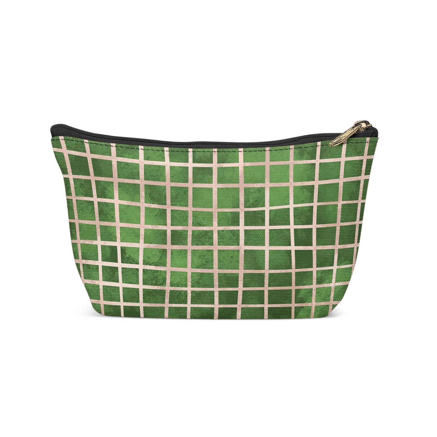 Green Checkered Art Make-up Bag - HypeSheriff