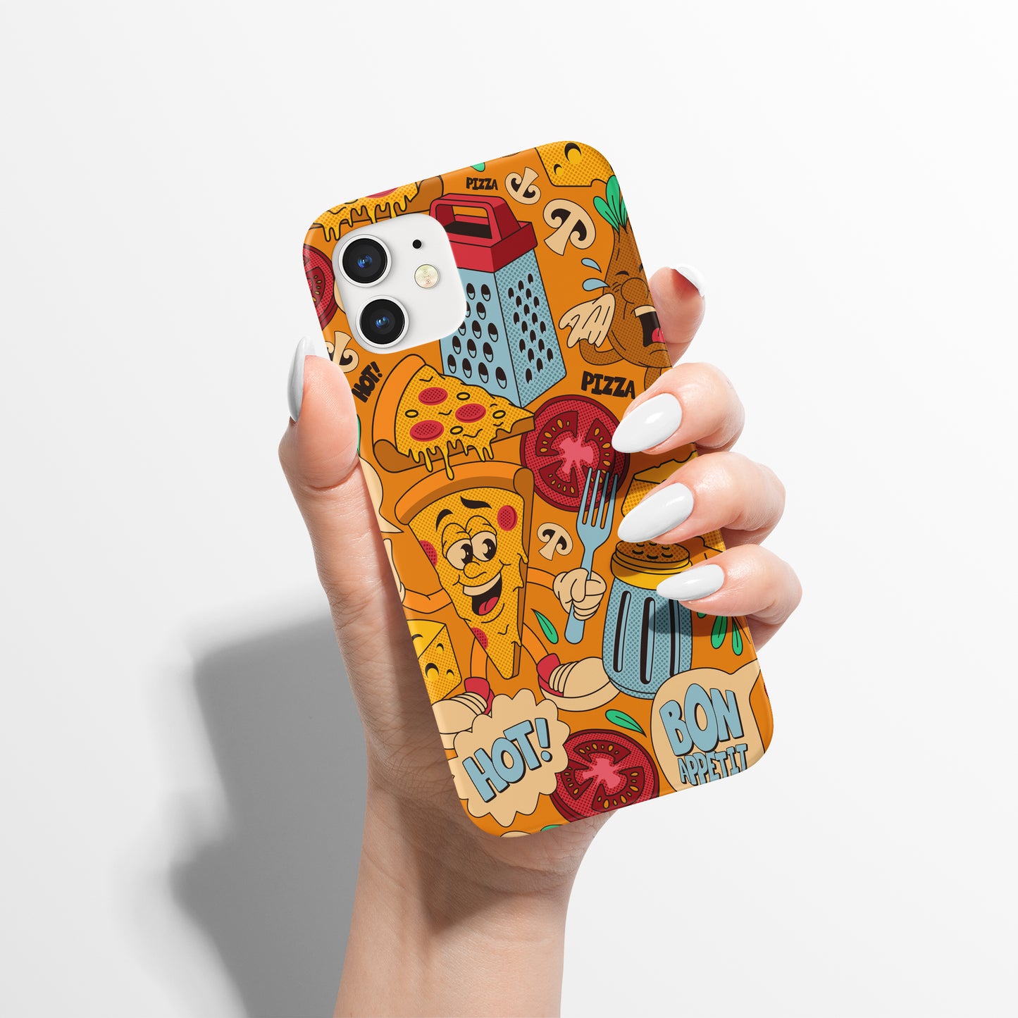 Pizza Lover, Food Doodle iPhone Case - HypeSheriff