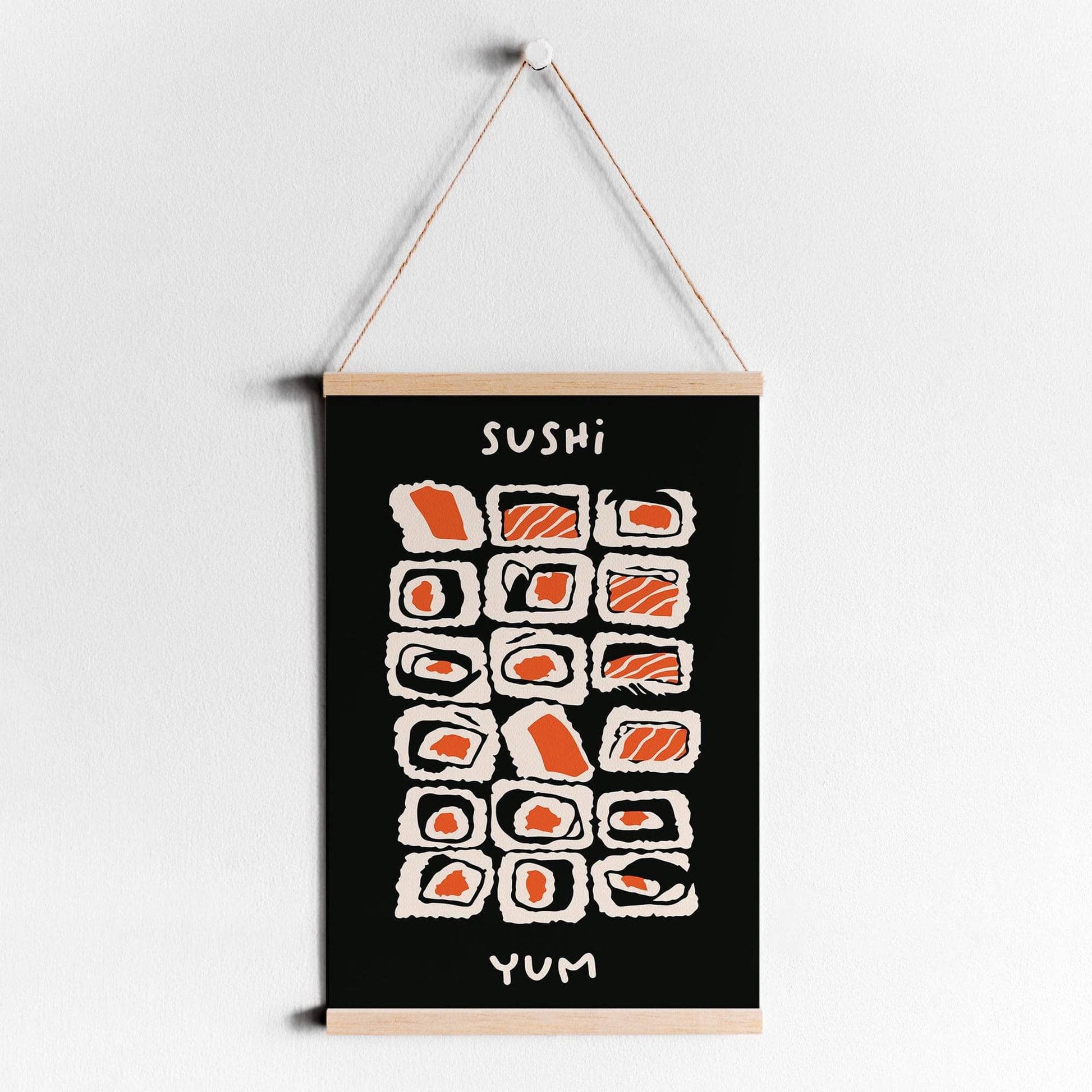 Black Sushi Japanese Food Poster - HypeSheriff