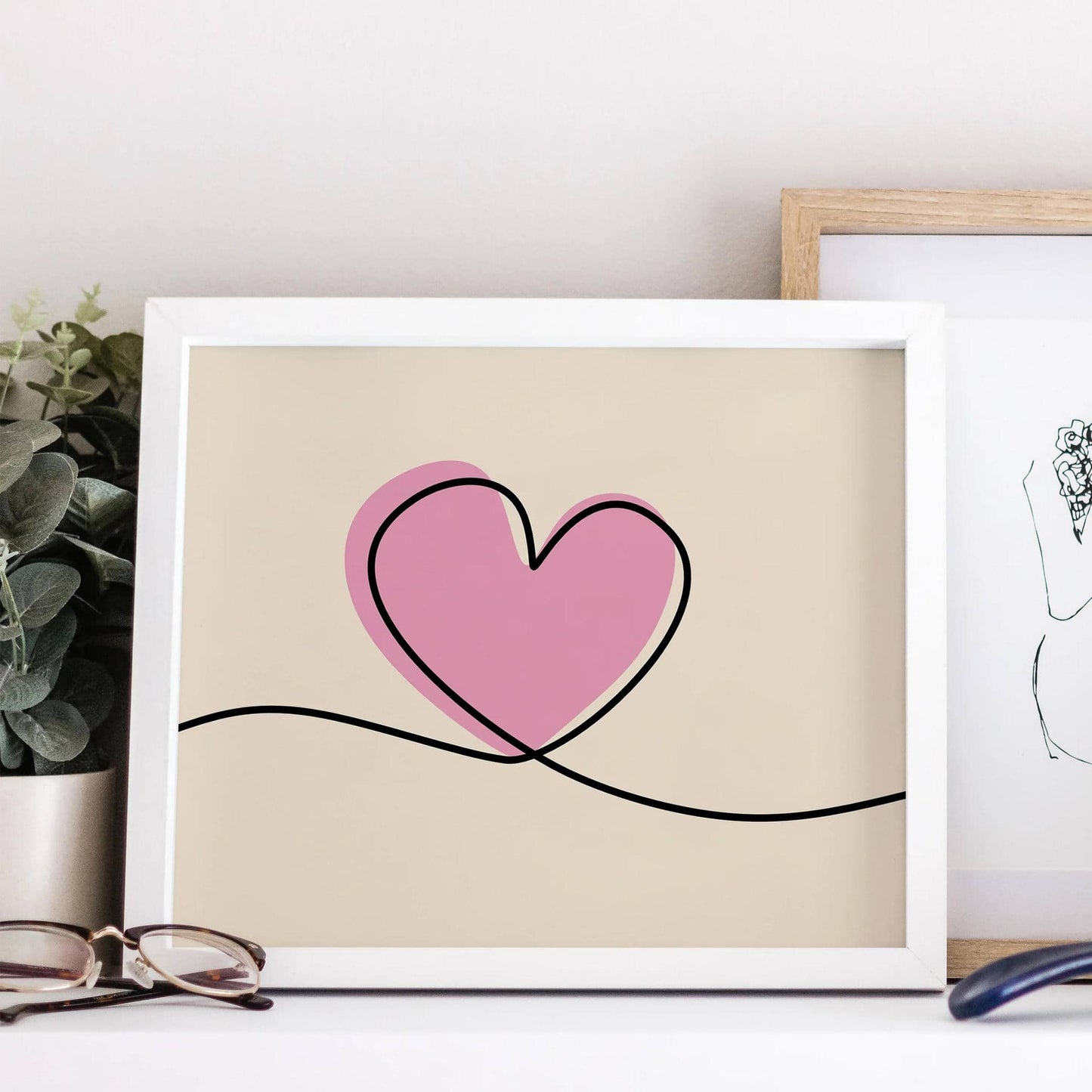 Heart Line Art Print - HypeSheriff
