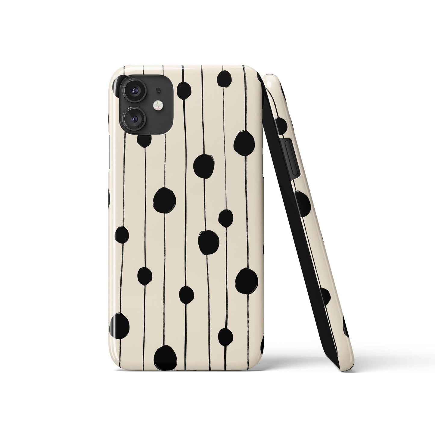 Black Dots Painting iPhone Case - HypeSheriff