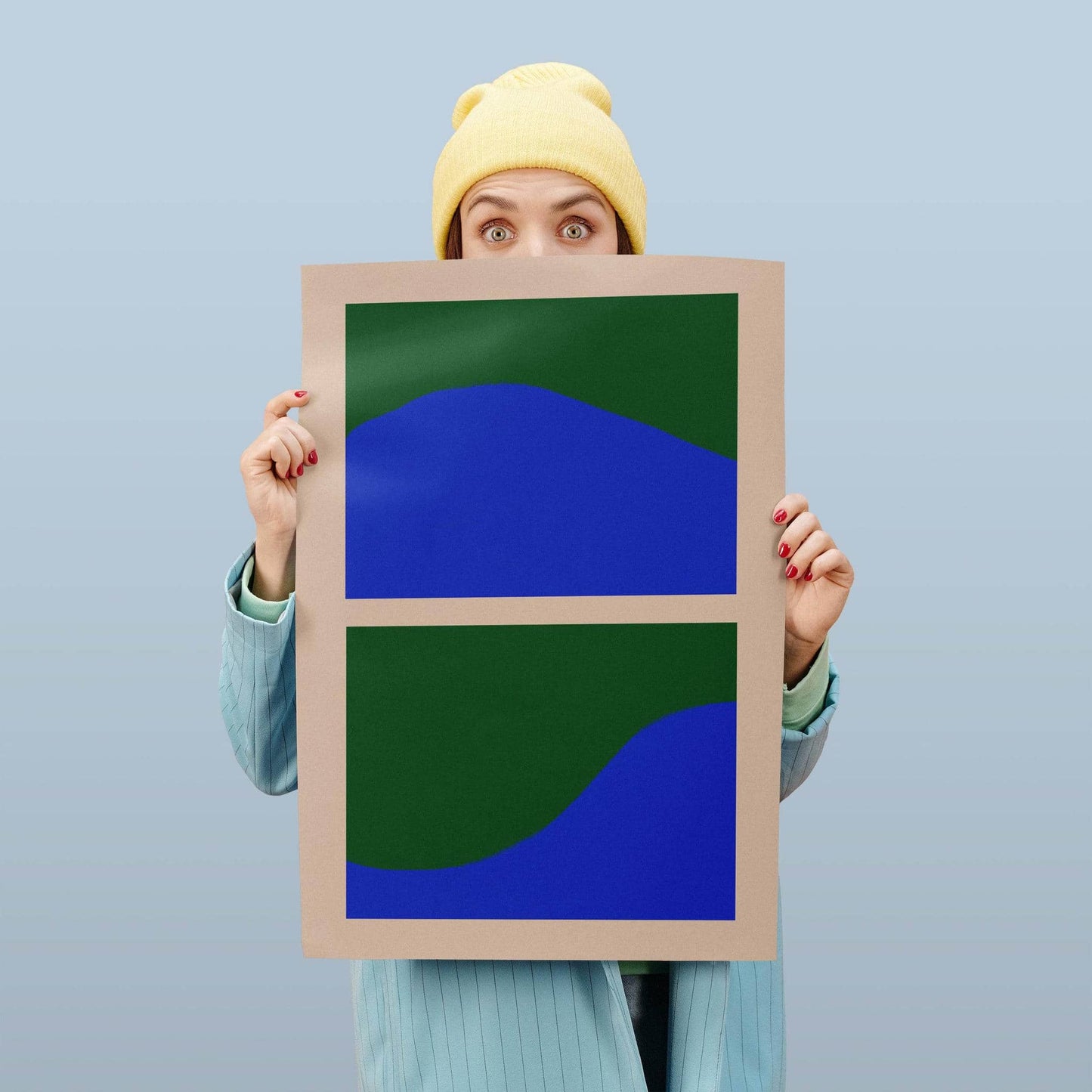 Blue&Green Pop Art Colorblocks Poster - HypeSheriff