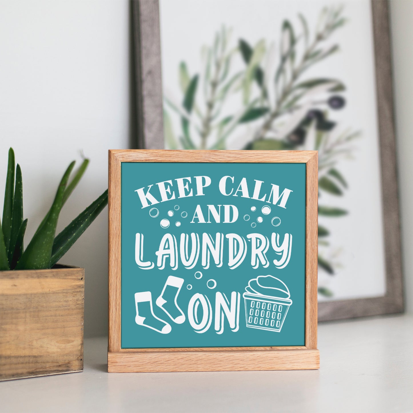 Keep Calm And Laundry On Square Print