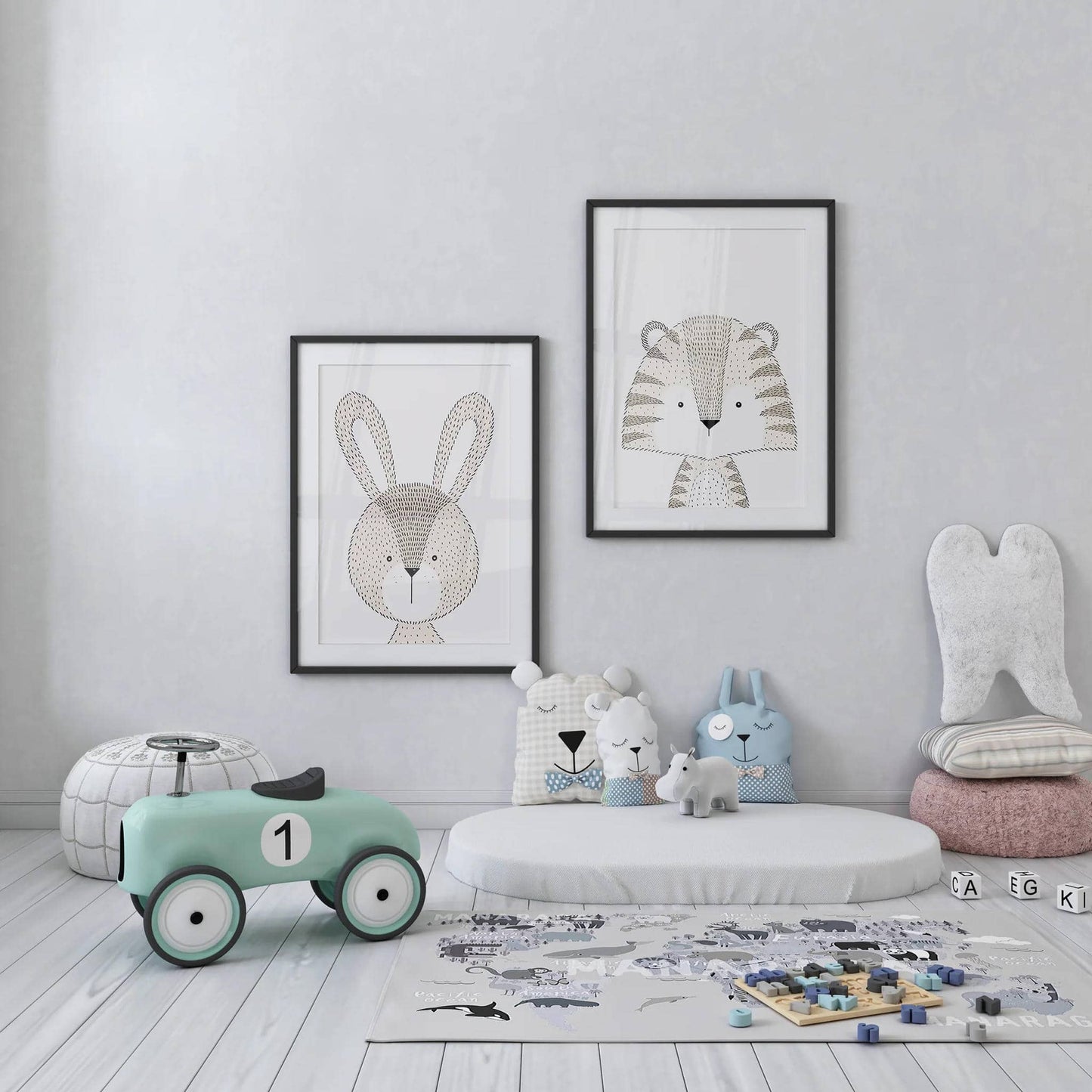 Scandinavian Rabbit Poster - HypeSheriff