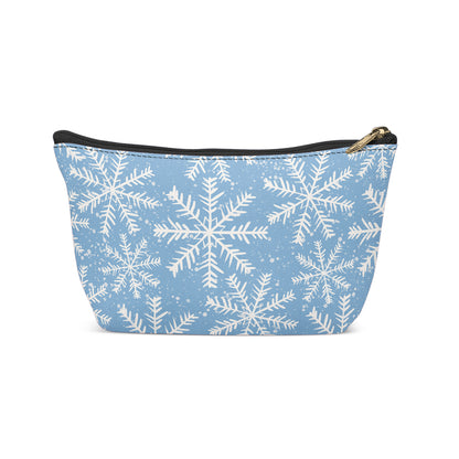Blue Christmas Snowflakes Makeup Bag