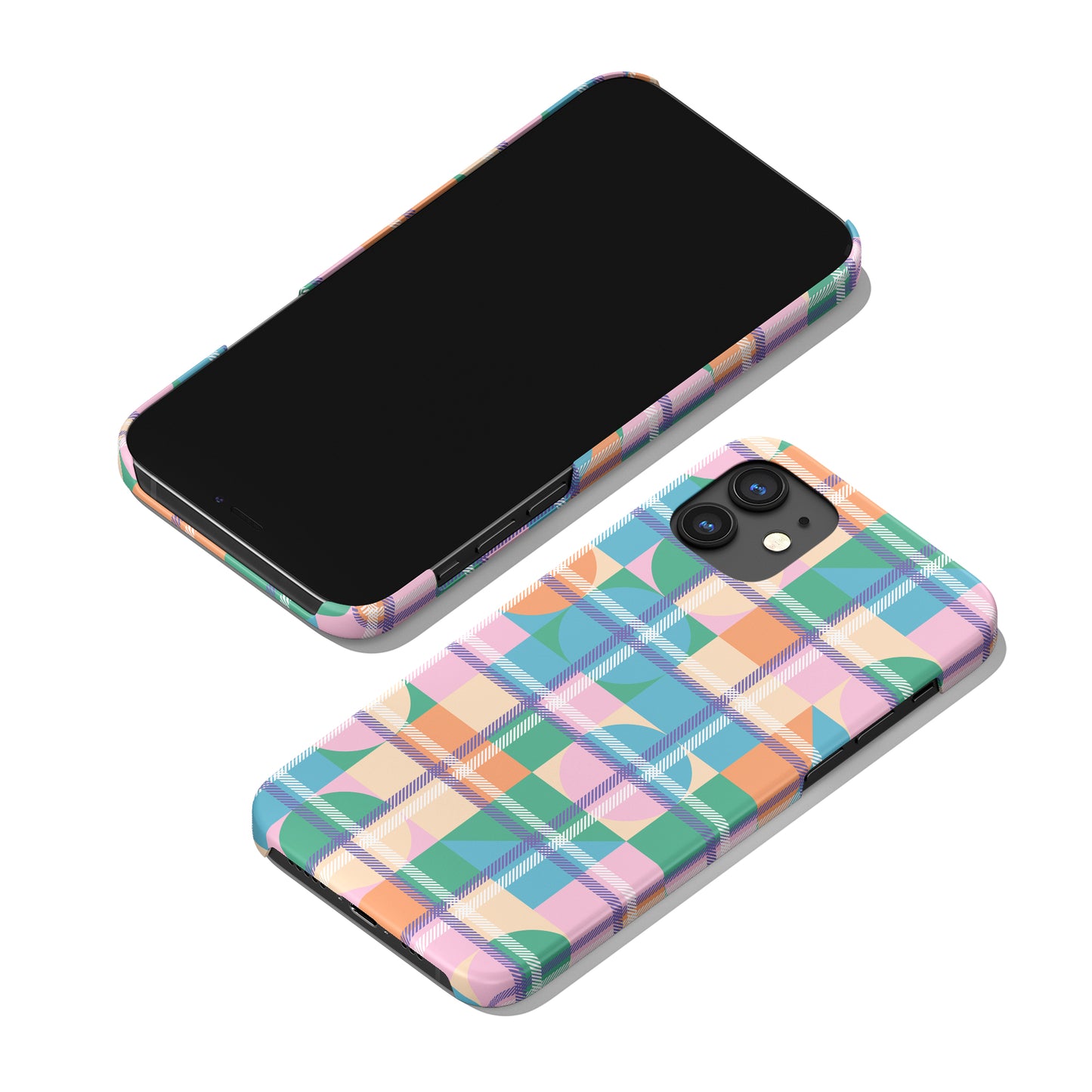 Feminine Pastel Geometric Pattern iPhone Case - HypeSheriff