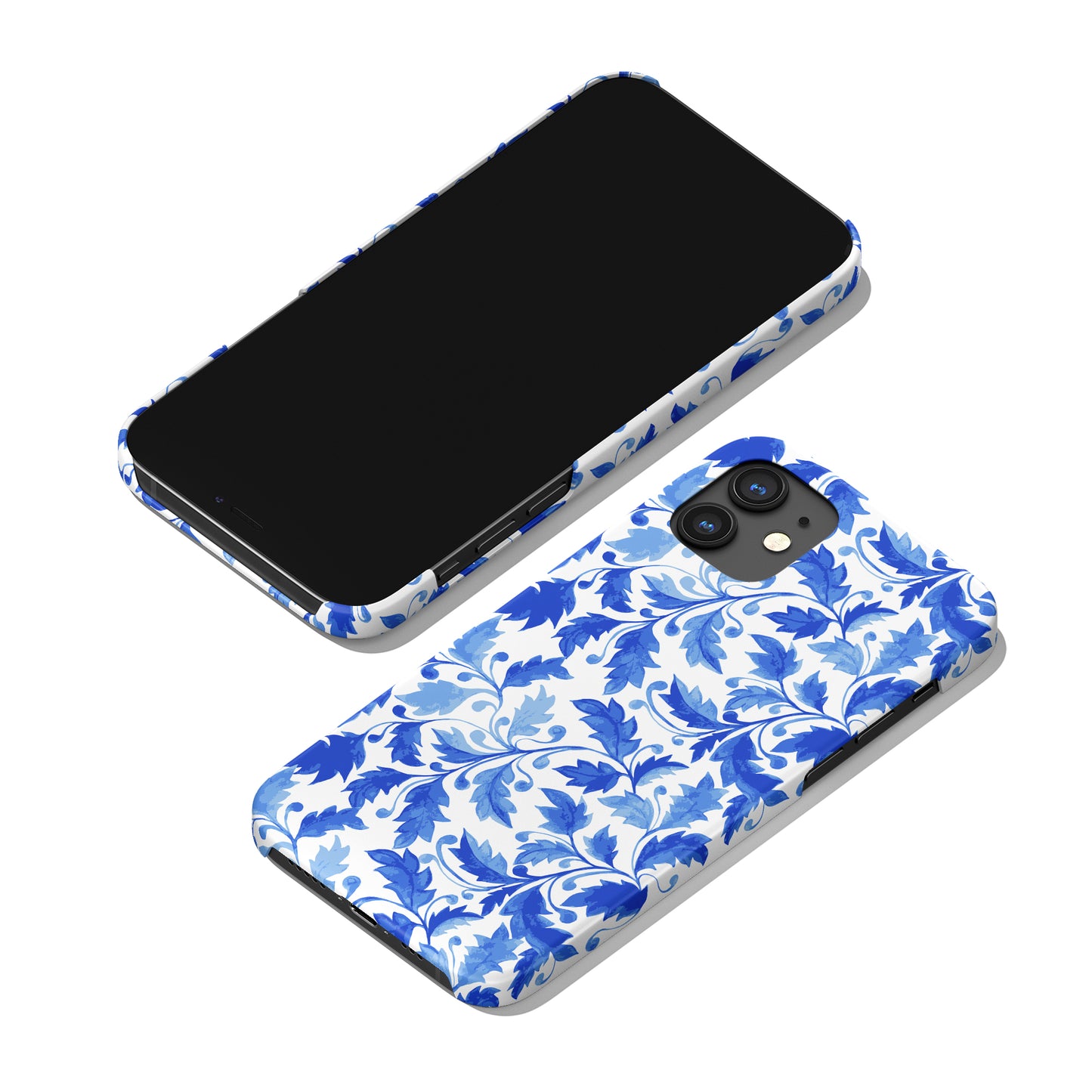 Blue Floral Ceramic Pattern iPhone Case - HypeSheriff