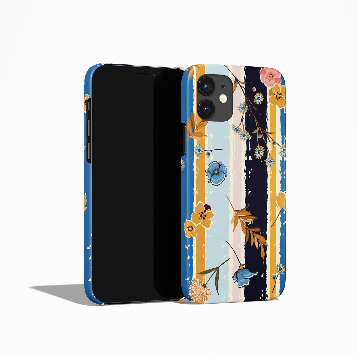 Retro Flower Striped Pattern iPhone Case - HypeSheriff