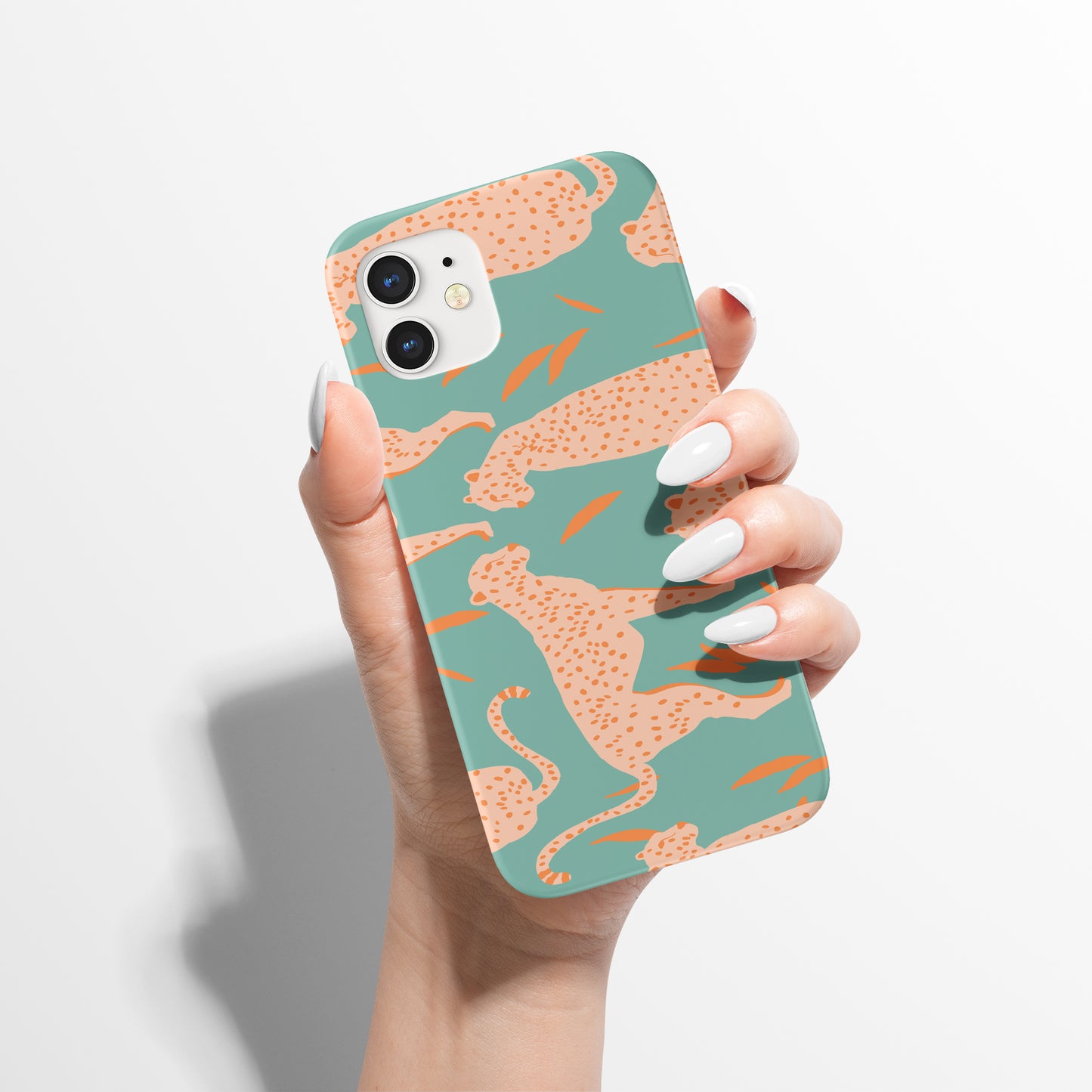 Mint Pink Cheetah Leopard Pattern iPhone Case - HypeSheriff