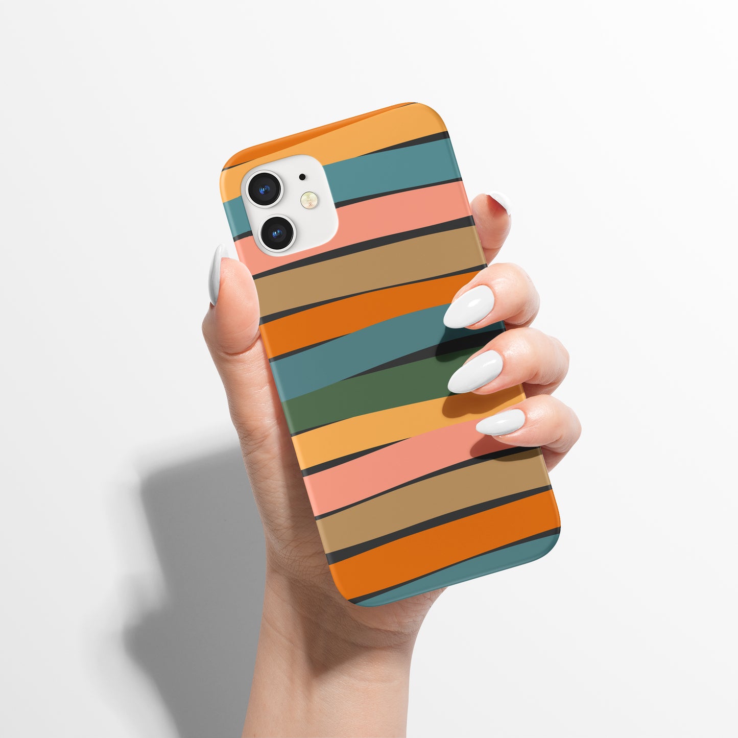 Colorful Retro Hippie Striped Pattern iPhone Case - HypeSheriff