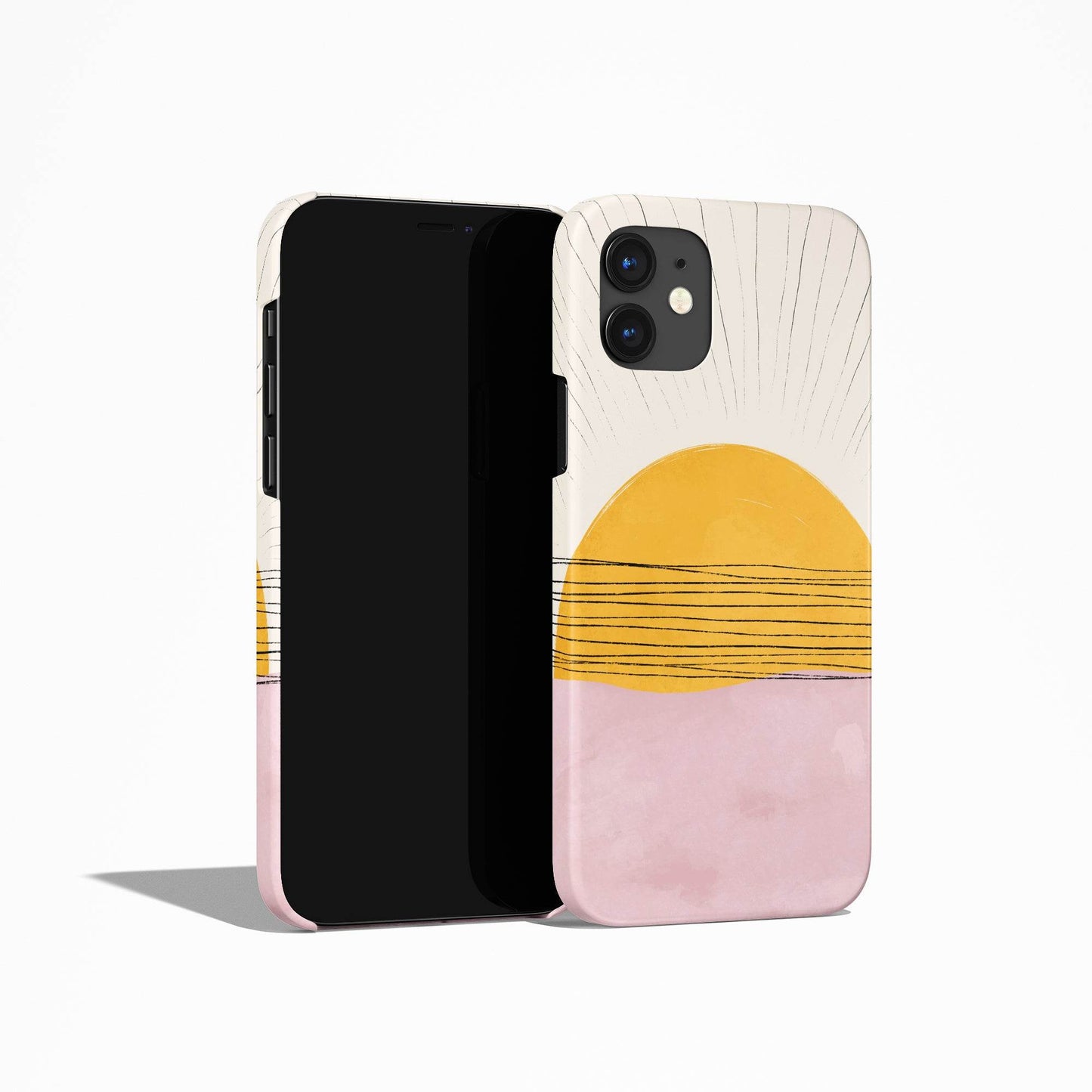 Yellow Sun Minimalist Art iPhone Case - HypeSheriff