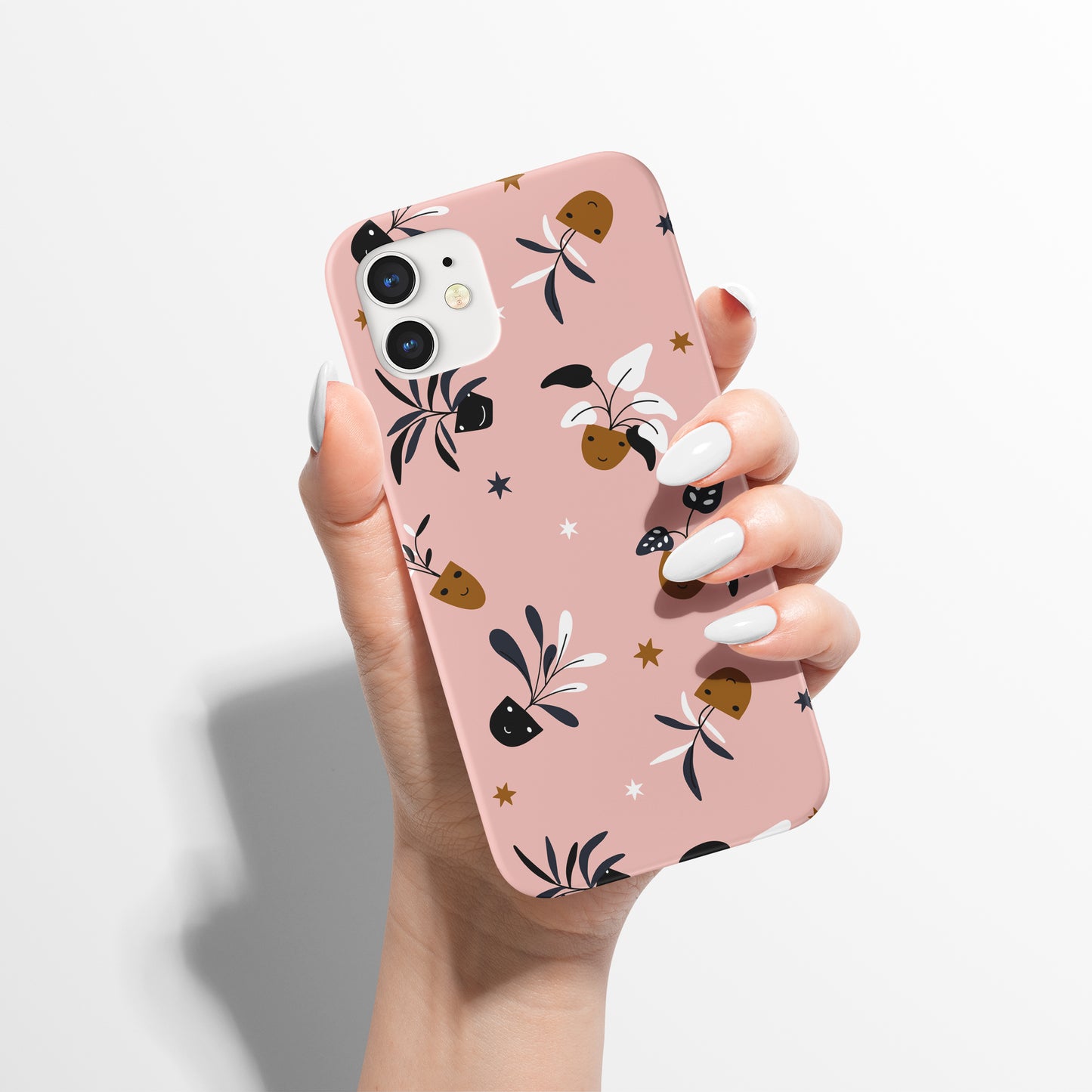 Boho Pink House Plants iPhone Case - HypeSheriff