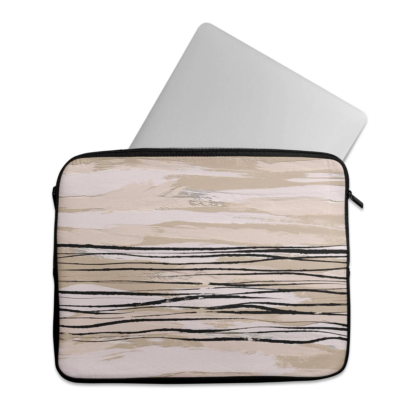 Painted Beige Abstract Art- Laptop Sleeve - HypeSheriff