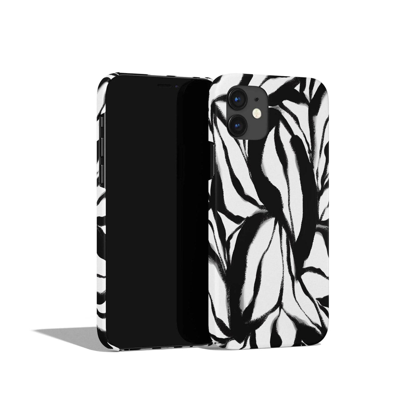 Black and White Abstract Floral iPhone Case - HypeSheriff