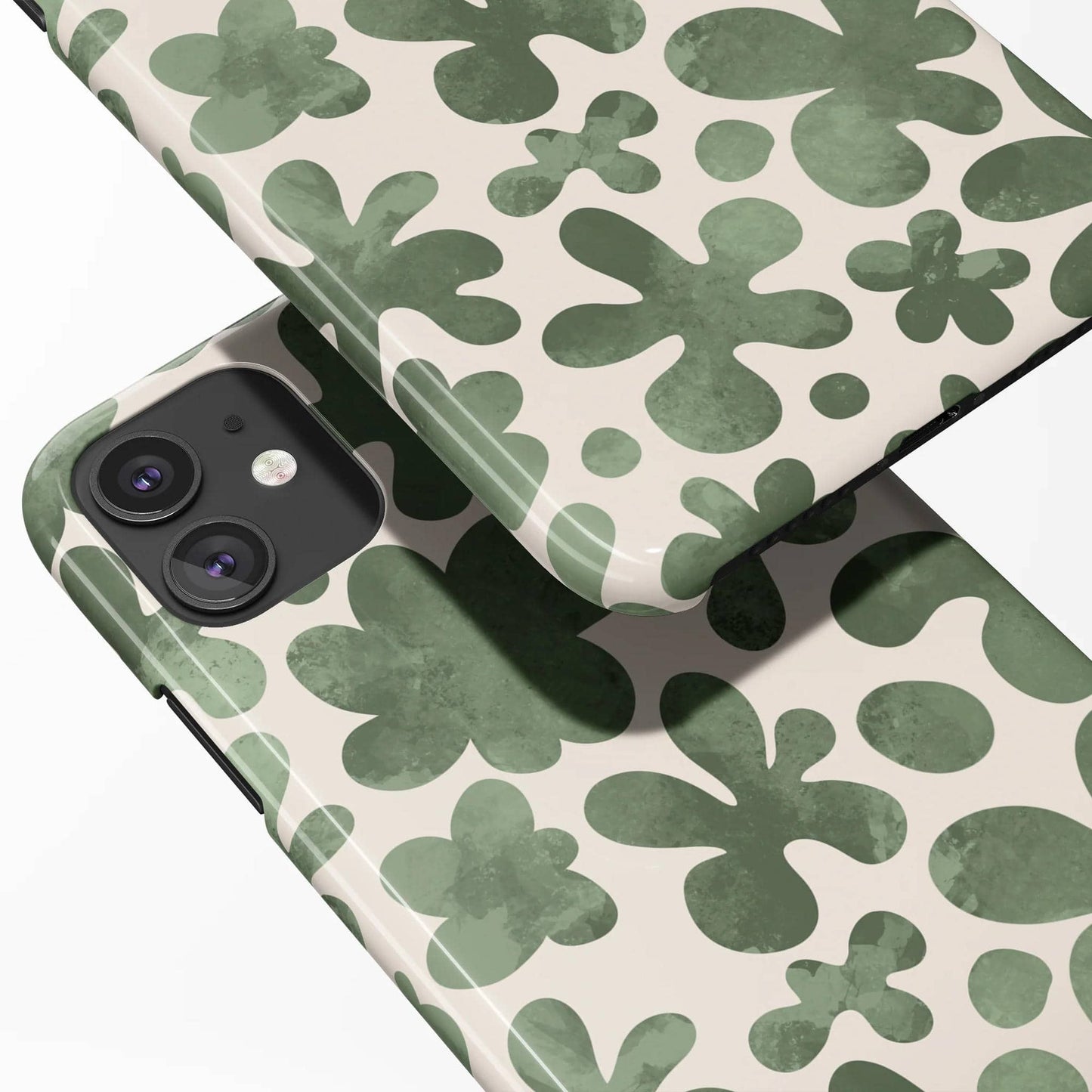 Green Floral Pattern iPhone Case - HypeSheriff